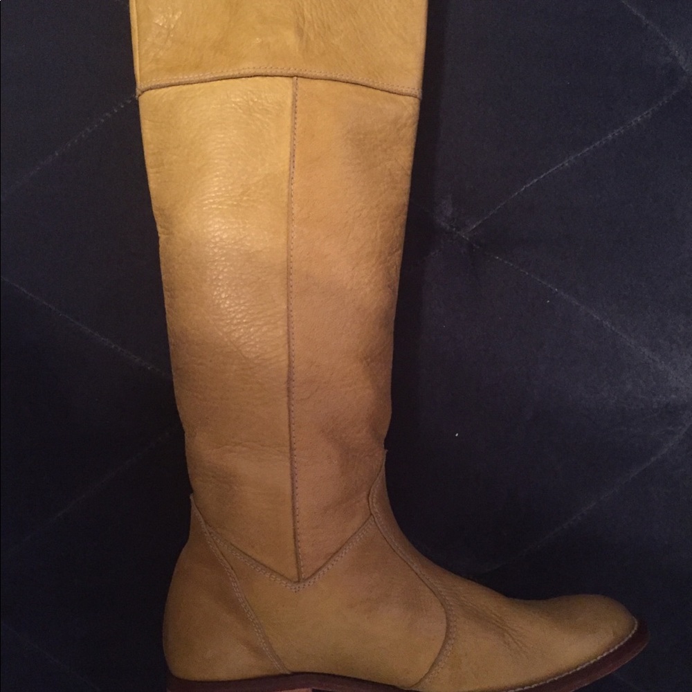Yellow Leather Riding Boot - Picture 2 of 6